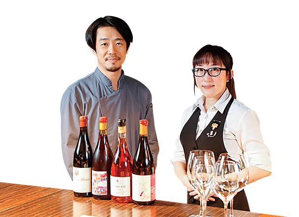 澤飯和広シェフ、坂田美咲ソムリエール